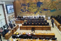 Perkumpulan rapat pleno Badan Legislasi DPR terkait pengambilan keputusan tentang dan revisi Undang-undang Dewan Pertimbangan Presiden (Wantimpres), Selasa (9/7/2024).