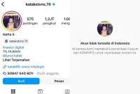 Instagram Katak Bhizer di Blokir Kominfo