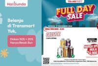 Transmart Full Day Sale adalah kesempatan yang sempurna untuk memenuhi kebutuhan sehari-hari atau sekadar berbelanja barang-barang yang sudah lama diincar