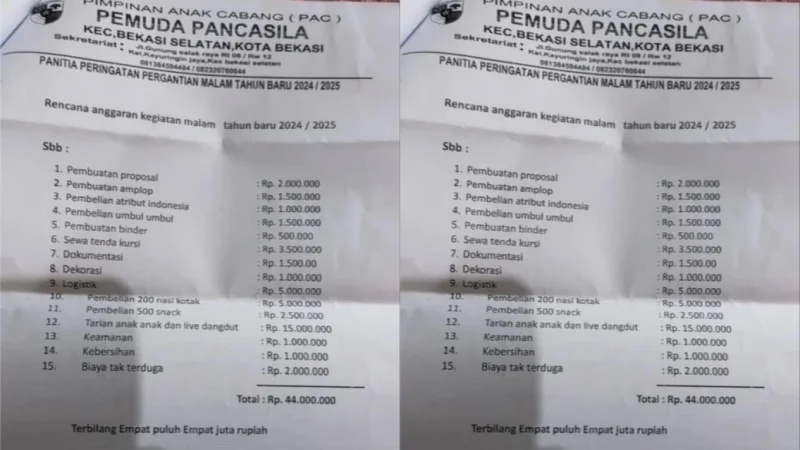 Sebuah proposal yang diajukan oleh Organisasi Masyarakat (Ormas) Pemuda Pancasila Cabang Bekasi mendadak menjadi sorotan publik.