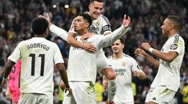 Real Madrid meraih kemenangan penting 2-0 atas Getafe dalam pertandingan La Liga yang digelar di Santiago Bernabéu. Hasil ini membuat Los Blancos terus membayangi Barcelona di puncak klasemen.