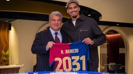 FC Barcelona mengumumkan pada hari ini, 25 Januari 2025, bahwa mereka telah resmi memperpanjang kontrak bek tangguh asal Uruguay, Ronald Araújo, hingga 30 Juni 2031.