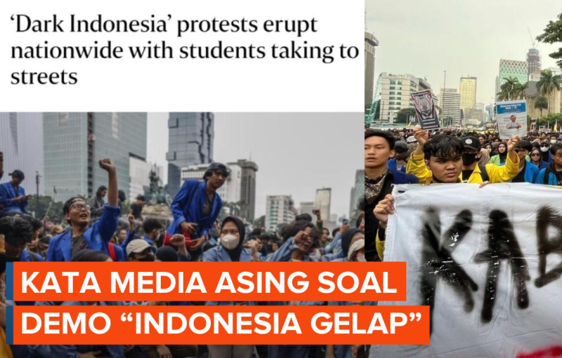 Aksi protes yang digelar oleh mahasiswa di Indonesia dengan tagar #IndonesiaGelap telah menarik perhatian media internasional.