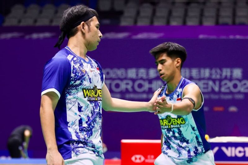 Pasangan ganda putra Indonesia, Sabar Karyaman Gutama/Mohammad Reza Pahlevi Isfahani, berhasil meraih kemenangan di babak awal China Open 2026.