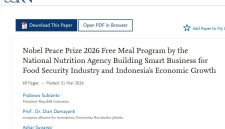 Sebuah makalah ilmiah yang mengusulkan program Makan Bergizi Gratis (MBG) sebagai kandidat Nobel Perdamaian 2026 menjadi sorotan publik.