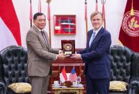 Menteri Pertahanan RI Sjafrie Sjamsoeddin menerima kunjungan US Under Secretary of War for Policy, Elbridge A. Colby,
