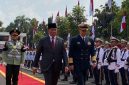 Menteri Pertahanan RI Sjafrie Sjamsoeddin menerima kunjungan kehormatan Menteri Pertahanan China Laksamana Dong Jun di Kantor Kementerian Pertahanan (Kemhan),